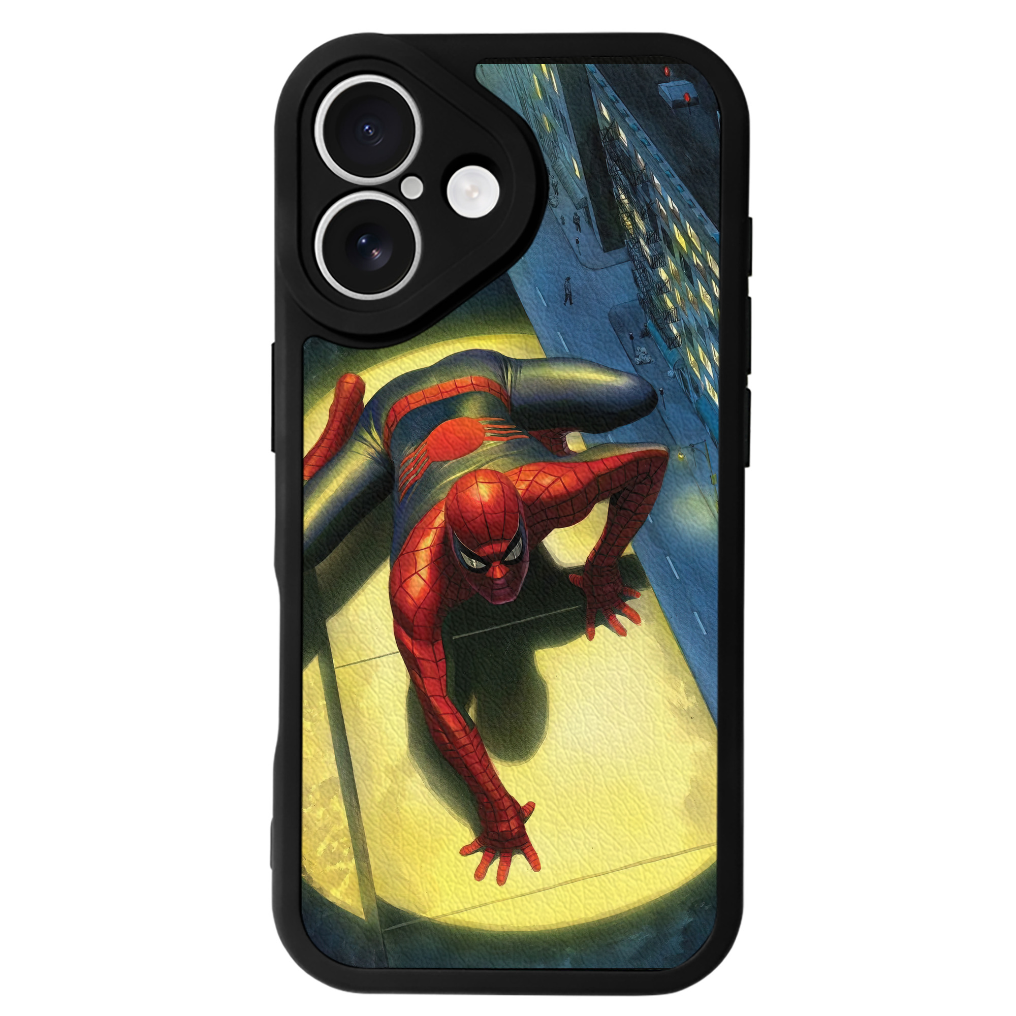 （画像用） Spider Man スパイダーマン 【iPhone 16シリーズ対応】シリコンスマホケース（レザー調） 材質：シリコン